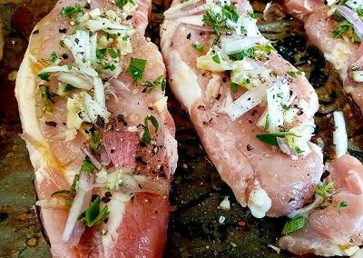 Garnished Pork loin chops